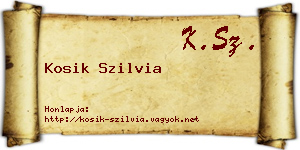 Kosik Szilvia névjegykártya