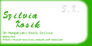 szilvia kosik business card
